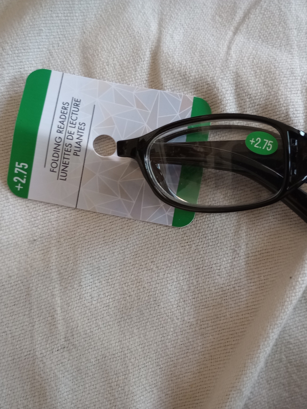 Folding Reading Glasses +2.75 Compact Black Unisex Frame / Lentes Plegables NWT
